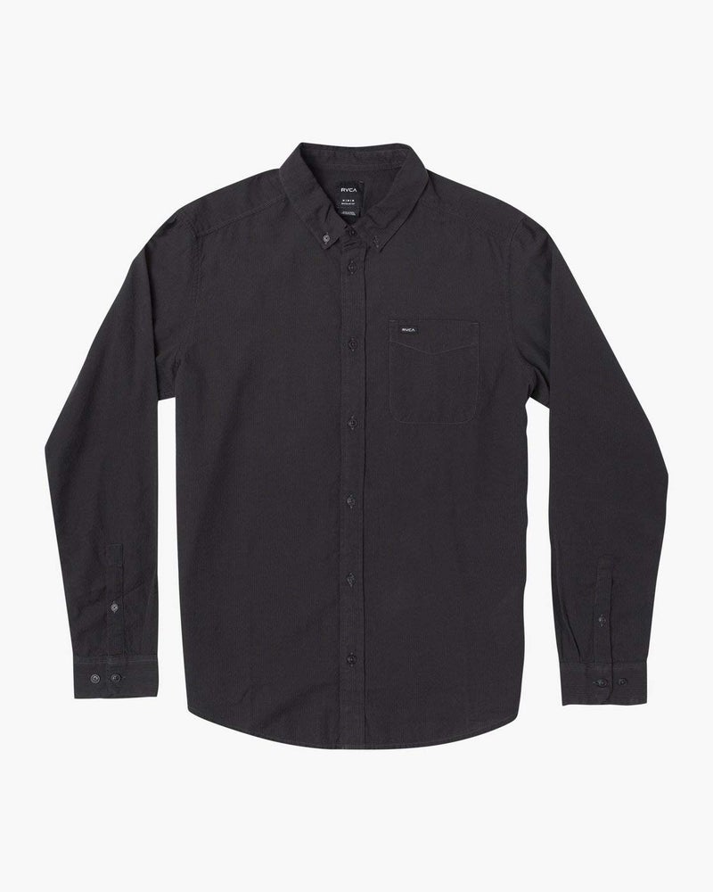 rvca قميص طويل الأكمام مزود بأزرار من RVCA للأولاد، أسود، S - Image 2